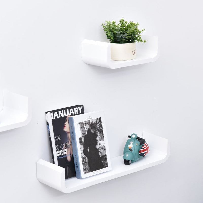 HOMCOM Floating Shelves - White