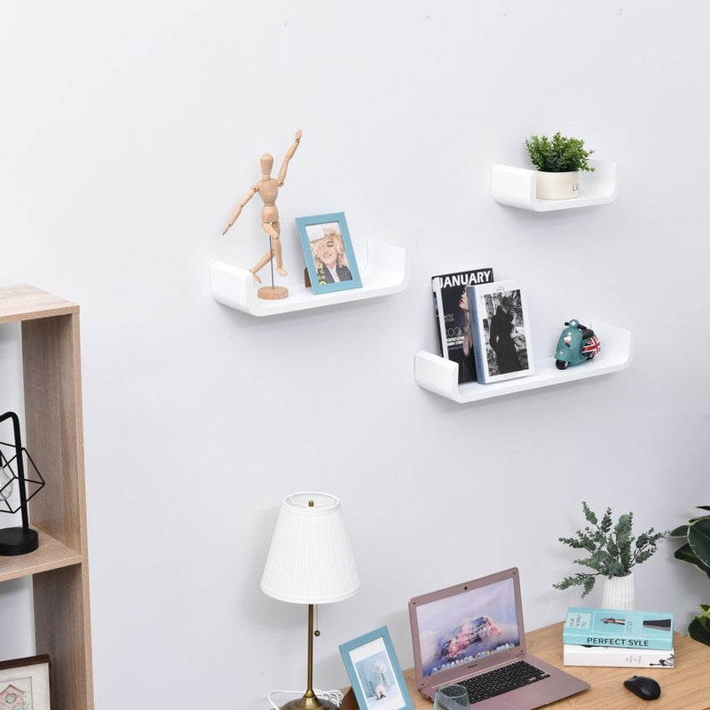 HOMCOM Floating Shelves - White