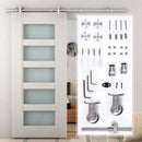 HOMCOM Wooden Sliding Door Kit Stainless Steel Smooth Operation Hardware Track Kit System Unit For Single Door 2000mm