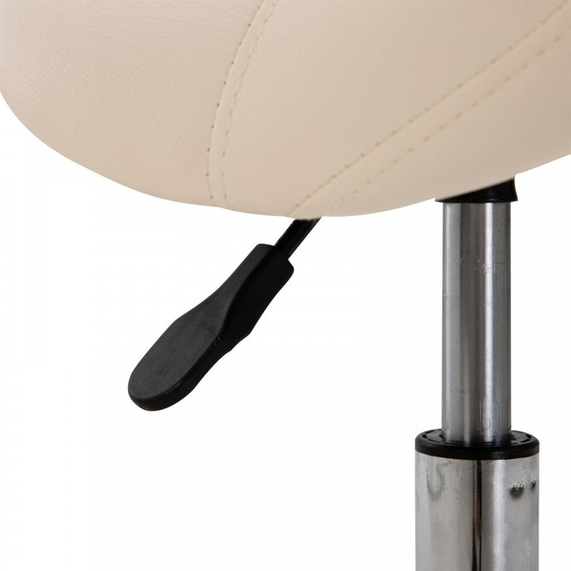HOMCOM Faux Leather Height Adjustable Cosmetic Saddle Stool Beige