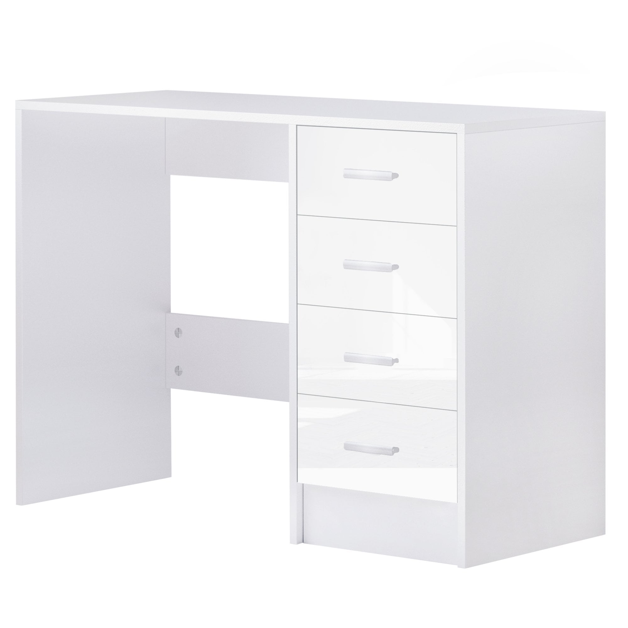 High Gloss 4 Drawers Table Vanity Dressing Drawer Computer PC Study De