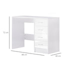 High Gloss 4 Drawers Table Vanity Dressing Drawer Computer PC Study Desk Office Furniture-White