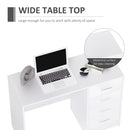 High Gloss 4 Drawers Table Vanity Dressing Drawer Computer PC Study Desk Office Furniture-White