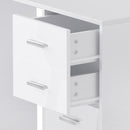 High Gloss 4 Drawers Table Vanity Dressing Drawer Computer PC Study Desk Office Furniture-White