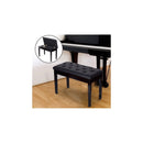 Faux Leather Piano Stool Bench Keyboard Bench with Storage Wooden PU Sponge Seat - Black