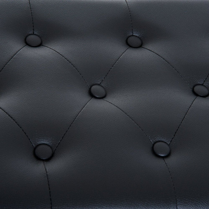 Faux Leather Piano Stool Bench Keyboard Bench with Storage Wooden PU Sponge Seat - Black
