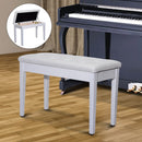 Faux Leather Piano Stool Bench Storage Compartment Solid Wood - White