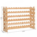 Wooden 72 Bottle 6 Tier Shelf Storage Holder Standing Holds Fir Wood Cellar Wine Rack