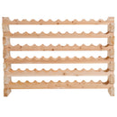Wooden 72 Bottle 6 Tier Shelf Storage Holder Standing Holds Fir Wood Cellar Wine Rack