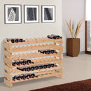 Wooden 72 Bottle 6 Tier Shelf Storage Holder Standing Holds Fir Wood Cellar Wine Rack