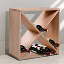 Wooden 24 Bottles Wine Rack Tabletop Storage Holder Stand Cube Champagne Stack