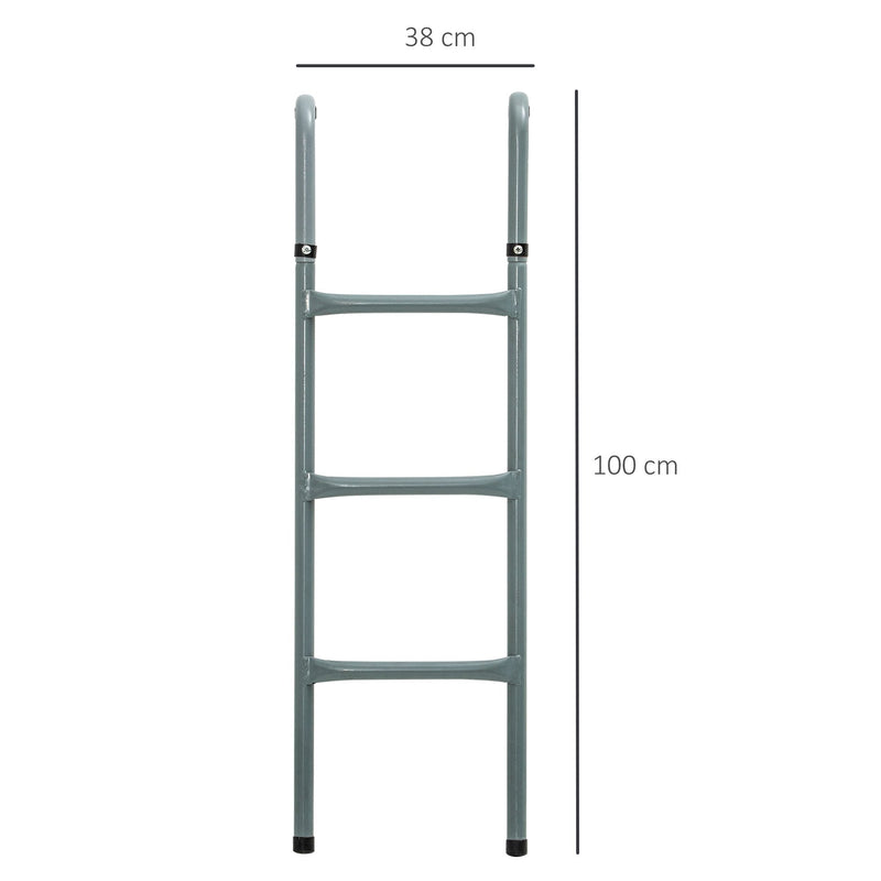 HOMCOM Trampoline Ladder 12/14ft Galvanized w/ Non-slip Mat |