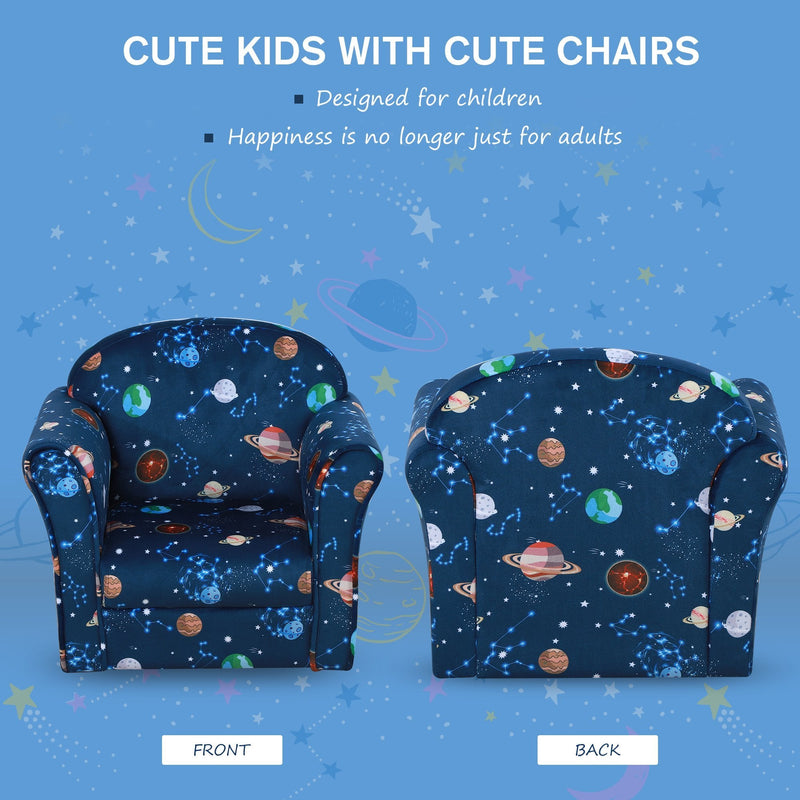 Kids Polyester Upholstered Outer-Space Armchair