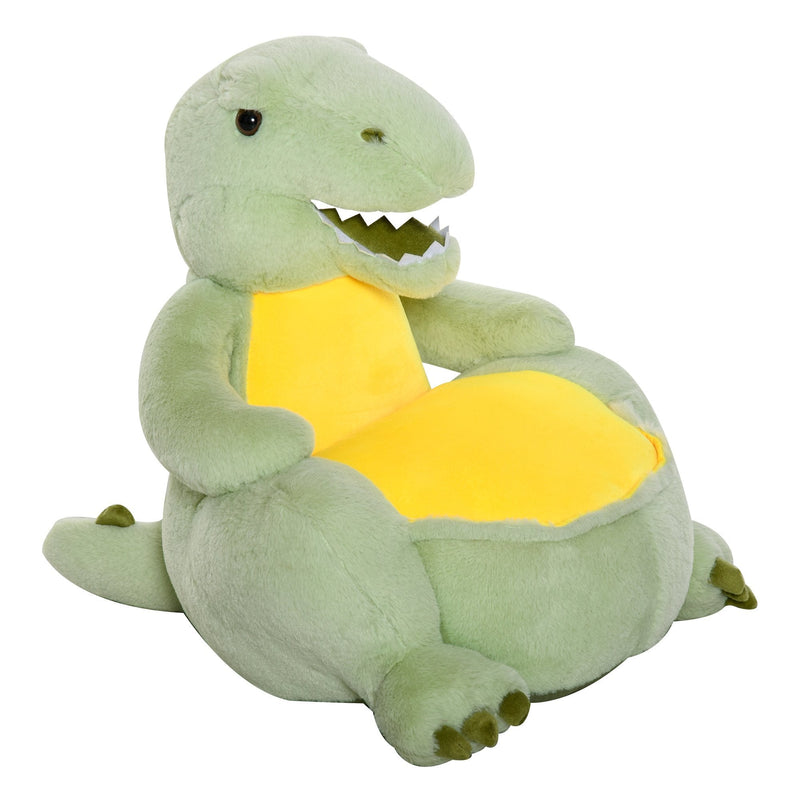 Animal Kids Sofa Chair Cartoon Cute Dinosaur Multi-functional Stuffed with Armrest Flannel PP Cotton 60 x 55 x 59cm Green