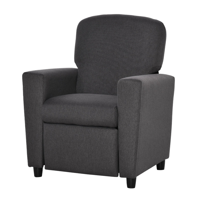 Single Seater Kids Sofa Chair with Footrest Recliner Upholstered Armchair for Children Playroom Bedroom Living room, Grey Linen