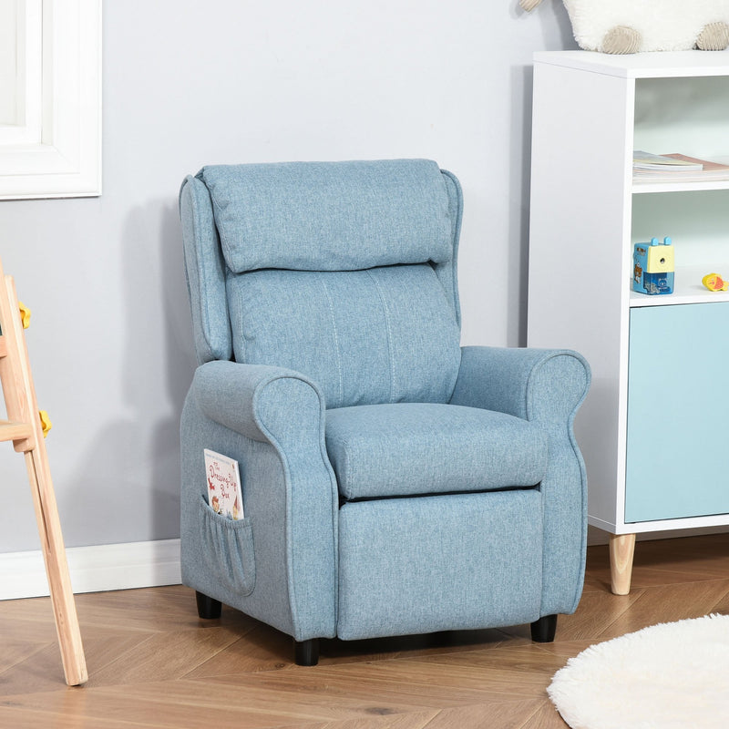 HOMCOM Kids Recliner Adjustable Armchair - Blue