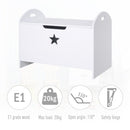 MDF Children's Toy Storage Chest w/ Safety Hinge White