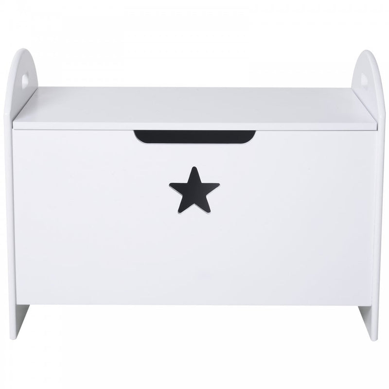MDF Children's Toy Storage Chest w/ Safety Hinge White