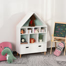 Kids Bookshelf Chest w/ Drawer Cubes Baby Toy Wood Organizer Display Stand Storage Cabinet 82x30x126cm White
