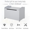 Wooden Kids Children Toy Storage Organizer Chest Safety Hinge Play Room Furniture Grey 60 x 40 x 48 cm 40x60cm Box Bedroom Organiser for Child 3 Yrs+