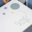 Kids Wooden Toy Storage Chest with Gas Stay Bar Safety Hinges Lid 55 x 34 x 35.5cm Blue w/