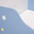 Kids Toddler Wooden Bed Round Edged With Guardrails Stars Image 143 X 74 X 59 Cm Blue 59cm