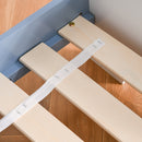 Kids Toddler Wooden Bed Round Edged With Guardrails Stars Image 143 X 74 X 59 Cm Blue 59cm