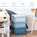 Kids Storage Units with Drawers 3 Tier Chest Vertical Dresser Tower Toy Organizer for  Nursery Playroom Kindergarten Blue w/