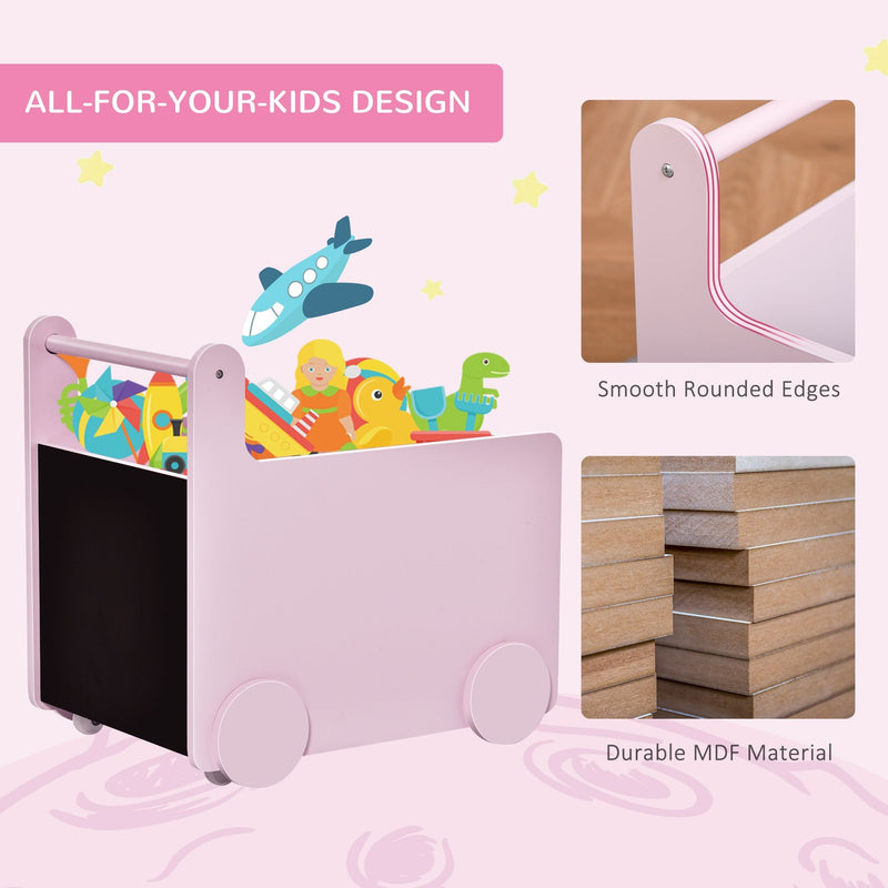 Kids Toys Storage Cabinet Rolling Storage Cart on Wheels Craft Storage Containers Bins Can Move everywher for Toddlers 1-4 Years Old, Pink Removeable Baskets Wheels