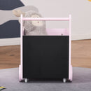 Kids Toys Storage Cabinet Rolling Storage Cart on Wheels Craft Storage Containers Bins Can Move everywher for Toddlers 1-4 Years Old, Pink Removeable Baskets Wheels