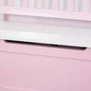 2-IN-1 Wooden Toy Box Kids Seat Bench - Pink