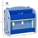 Kids Toy Storage Organizer Bookshelf Unit with 2-layer Storage Rack Box with Flip Lid for Bedroom Playroom Living Room Nursery Blue