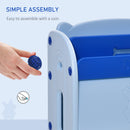 Kids Toy Storage Organizer Bookshelf Unit with 2-layer Storage Rack Box with Flip Lid for Bedroom Playroom Living Room Nursery Blue