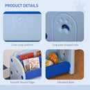 Kids Toy Storage Organizer Bookshelf Unit with 2-layer Storage Rack Box with Flip Lid for Bedroom Playroom Living Room Nursery Blue