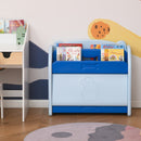 Kids Toy Storage Organizer Bookshelf Unit with 2-layer Storage Rack Box with Flip Lid for Bedroom Playroom Living Room Nursery Blue