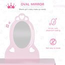 HOMCOM Kids Vanity Table & Stool  with Mirror - Pink