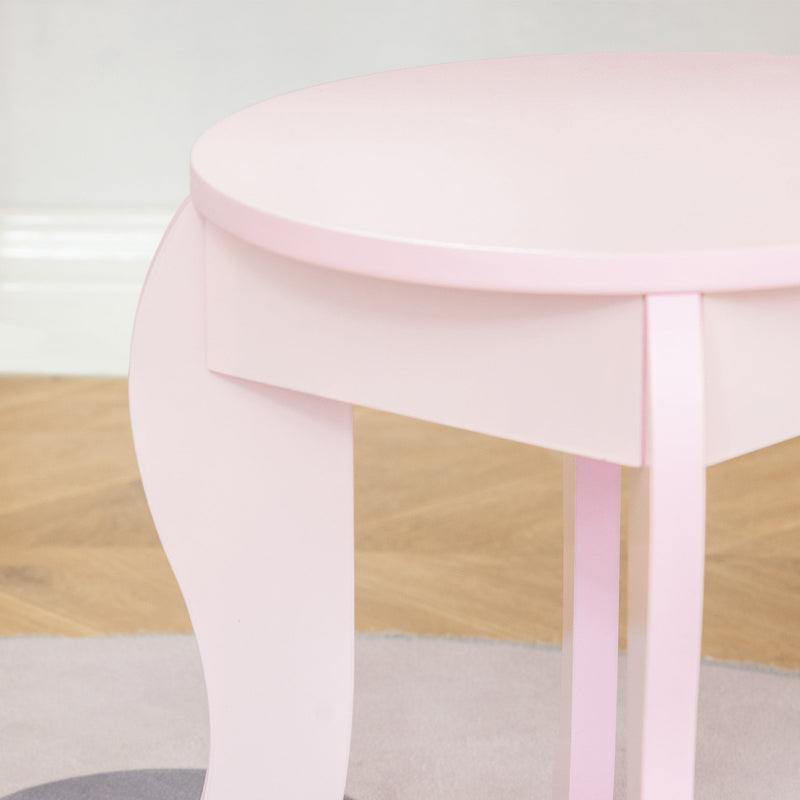 HOMCOM Kids Vanity Table & Stool  with Mirror - Pink