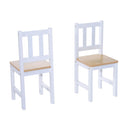 Pine Wood Kids 4Pc Wooden Furniture Set Children Table 2 Chairs Toy Storage Bench Seat-oak/White