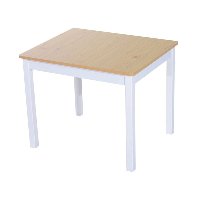 Pine Wood Kids 4Pc Wooden Furniture Set Children Table 2 Chairs Toy Storage Bench Seat-oak/White