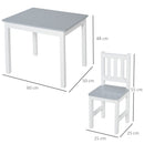Kids Table and 2 Chairs Set 3 Pieces Toddler Multi-usage Desk for Indoor Arts & Crafts Study Rest Snack Time Easy Assembly Grey