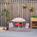 Outsunny Kids Folding Picnic Table and Chairs Set Color Stripes Outdoor w/ Parasol
