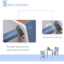 Kids Table & Chairs Set - 3 Pieces 1 Table 2 Chairs Toddler Wooden Multi-usage Easy Assembly Star Image Ornament Blue and White Pcs