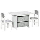 HOMCOM Children's Table & Chair Set - White & Grey