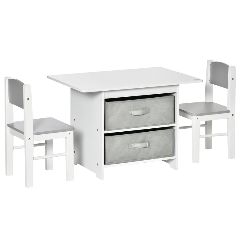 HOMCOM Children's Table & Chair Set - White & Grey
