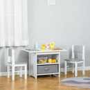 HOMCOM Children's Table & Chair Set - White & Grey