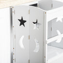 Kids Foldable Kitchen Step Stool with Blackboard and Lockable Handrail - Grey