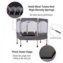 Kids 50-inch Outdoor Trampoline with Safety Enclosure Net and Spring Pad Grey