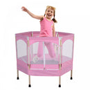 Kids 50-inch Outdoor Trampoline w/ Safety Enclosure Net and Spring Pad Pink