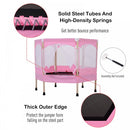 Kids 50-inch Outdoor Trampoline w/ Safety Enclosure Net and Spring Pad Pink