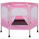 Kids 50-inch Outdoor Trampoline w/ Safety Enclosure Net and Spring Pad Pink
